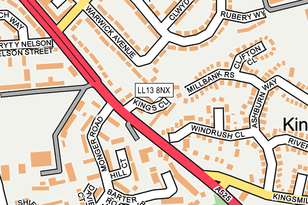 LL13 8NX map - OS OpenMap – Local (Ordnance Survey)