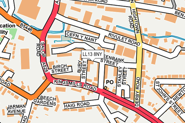 LL13 8NY map - OS OpenMap – Local (Ordnance Survey)