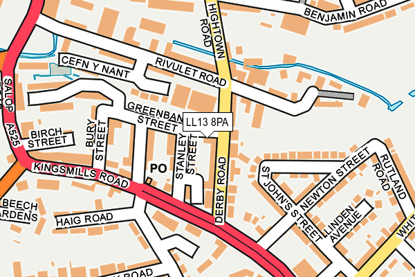 LL13 8PA map - OS OpenMap – Local (Ordnance Survey)