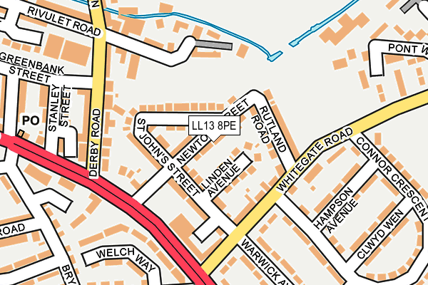 LL13 8PE map - OS OpenMap – Local (Ordnance Survey)