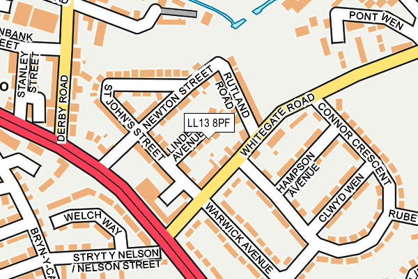 LL13 8PF map - OS OpenMap – Local (Ordnance Survey)