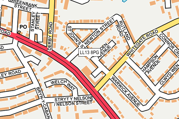 LL13 8PG map - OS OpenMap – Local (Ordnance Survey)