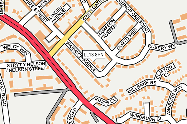 LL13 8PN map - OS OpenMap – Local (Ordnance Survey)