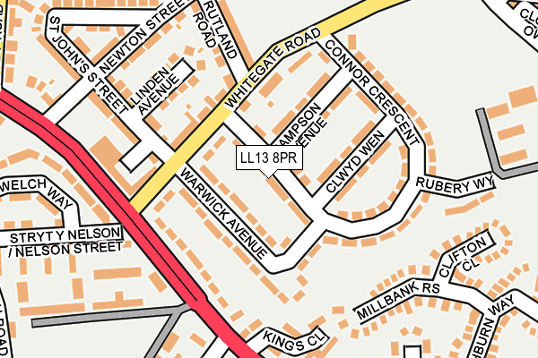LL13 8PR map - OS OpenMap – Local (Ordnance Survey)