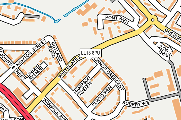 LL13 8PU map - OS OpenMap – Local (Ordnance Survey)