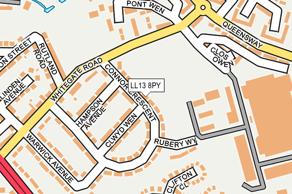 LL13 8PY map - OS OpenMap – Local (Ordnance Survey)