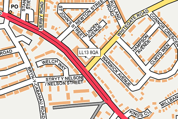 LL13 8QA map - OS OpenMap – Local (Ordnance Survey)