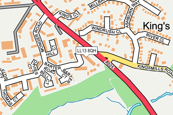 LL13 8QH map - OS OpenMap – Local (Ordnance Survey)