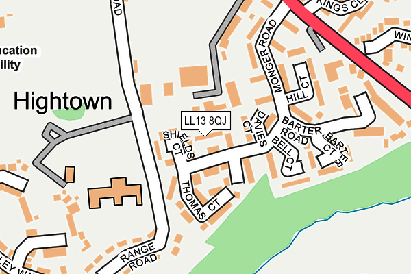 LL13 8QJ map - OS OpenMap – Local (Ordnance Survey)
