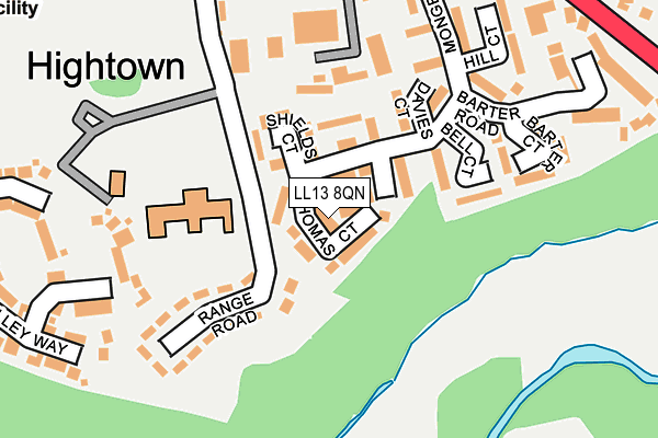 LL13 8QN map - OS OpenMap – Local (Ordnance Survey)