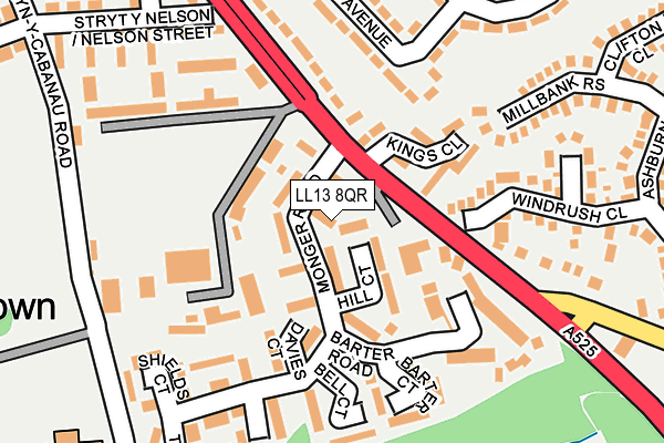 LL13 8QR map - OS OpenMap – Local (Ordnance Survey)