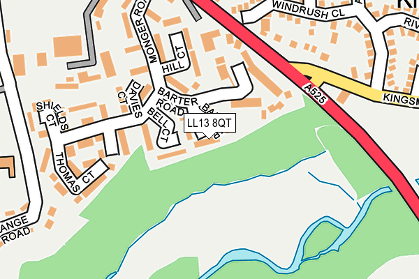 LL13 8QT map - OS OpenMap – Local (Ordnance Survey)