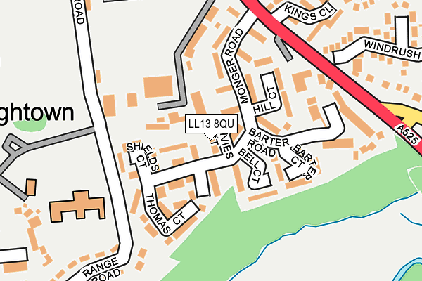 LL13 8QU map - OS OpenMap – Local (Ordnance Survey)