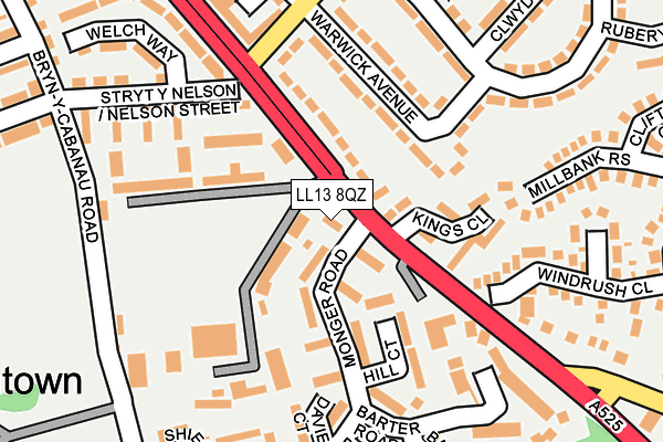 LL13 8QZ map - OS OpenMap – Local (Ordnance Survey)