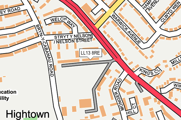 LL13 8RE map - OS OpenMap – Local (Ordnance Survey)