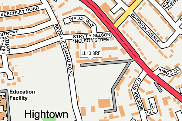 LL13 8RF map - OS OpenMap – Local (Ordnance Survey)