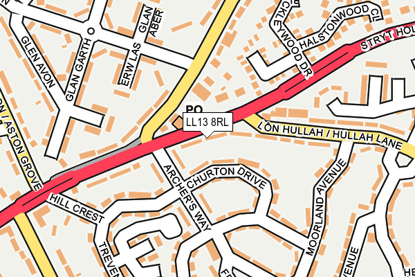 LL13 8RL map - OS OpenMap – Local (Ordnance Survey)