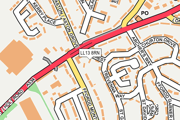 LL13 8RN map - OS OpenMap – Local (Ordnance Survey)