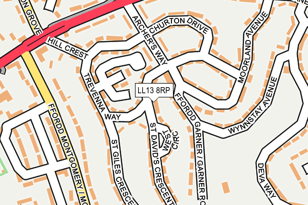 LL13 8RP map - OS OpenMap – Local (Ordnance Survey)