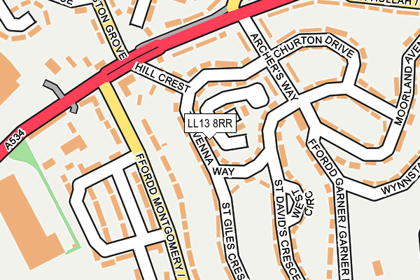 LL13 8RR map - OS OpenMap – Local (Ordnance Survey)