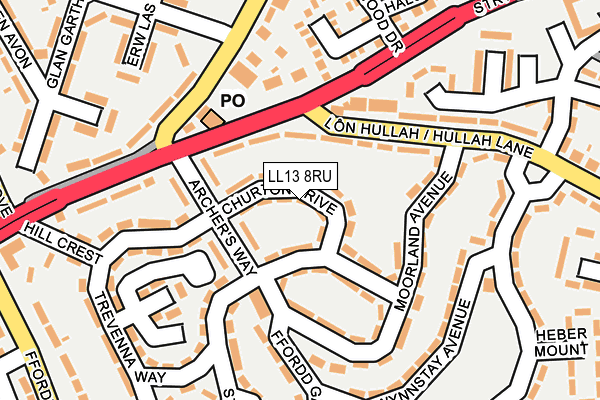 LL13 8RU map - OS OpenMap – Local (Ordnance Survey)