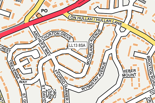 LL13 8SA map - OS OpenMap – Local (Ordnance Survey)