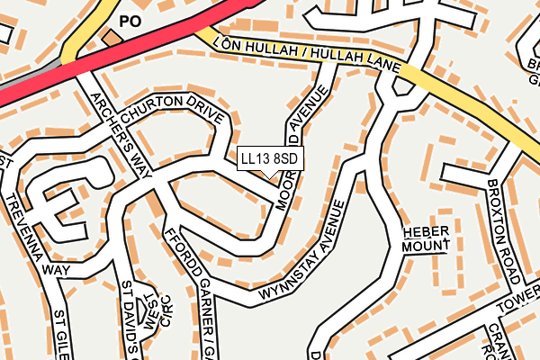 LL13 8SD map - OS OpenMap – Local (Ordnance Survey)