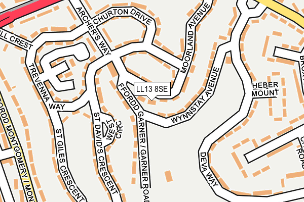 LL13 8SE map - OS OpenMap – Local (Ordnance Survey)