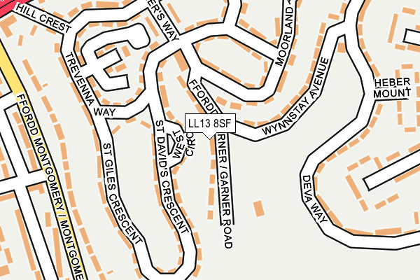 LL13 8SF map - OS OpenMap – Local (Ordnance Survey)