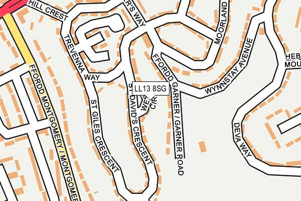 LL13 8SG map - OS OpenMap – Local (Ordnance Survey)
