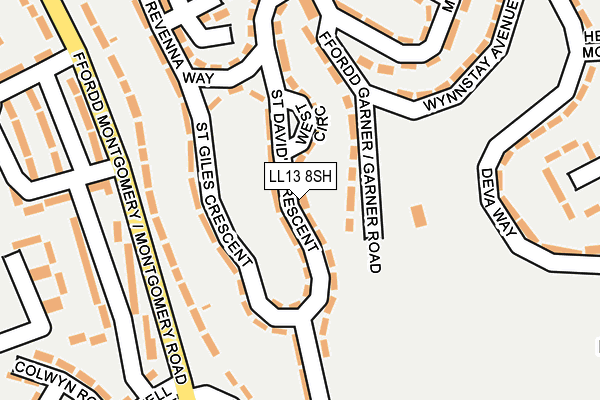 LL13 8SH map - OS OpenMap – Local (Ordnance Survey)