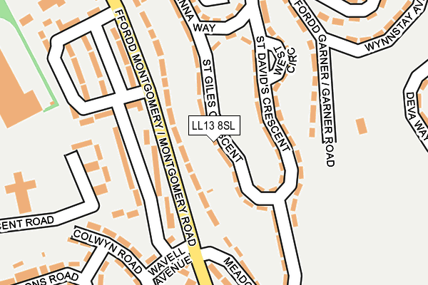 LL13 8SL map - OS OpenMap – Local (Ordnance Survey)