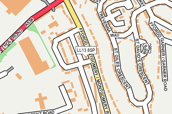 LL13 8SP map - OS OpenMap – Local (Ordnance Survey)