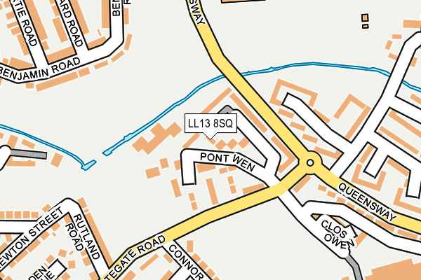 LL13 8SQ map - OS OpenMap – Local (Ordnance Survey)