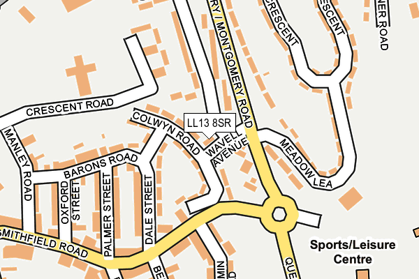 LL13 8SR map - OS OpenMap – Local (Ordnance Survey)