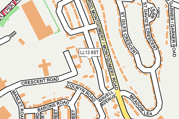 LL13 8ST map - OS OpenMap – Local (Ordnance Survey)