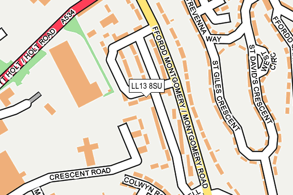 LL13 8SU map - OS OpenMap – Local (Ordnance Survey)
