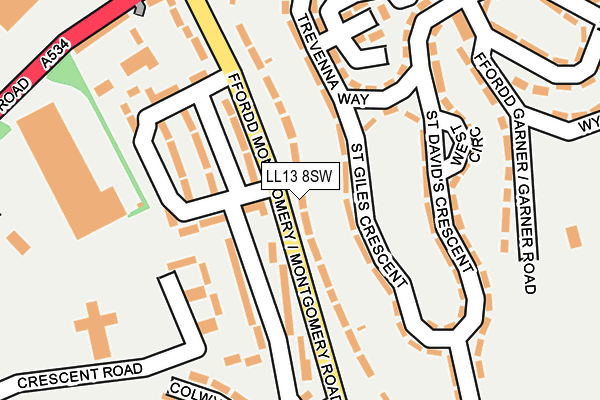 LL13 8SW map - OS OpenMap – Local (Ordnance Survey)