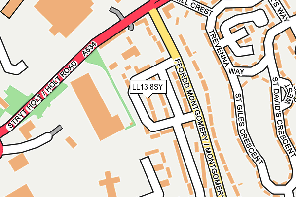 LL13 8SY map - OS OpenMap – Local (Ordnance Survey)