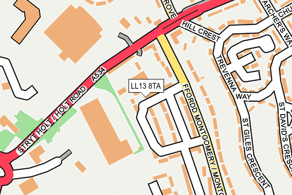 LL13 8TA map - OS OpenMap – Local (Ordnance Survey)