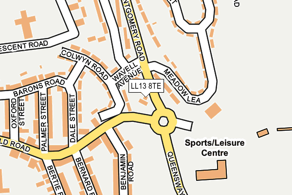 LL13 8TE map - OS OpenMap – Local (Ordnance Survey)