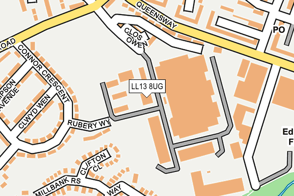 LL13 8UG map - OS OpenMap – Local (Ordnance Survey)