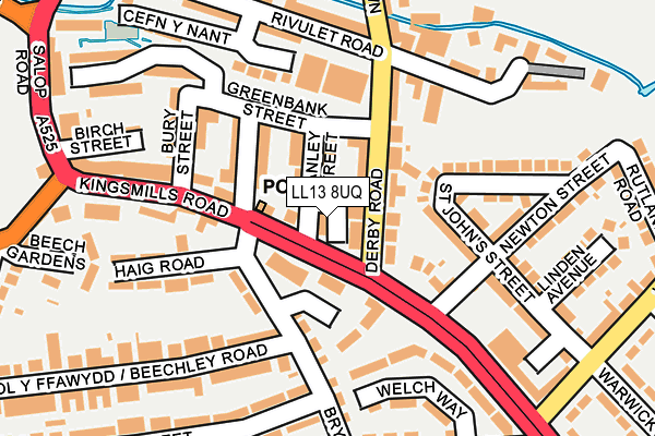 LL13 8UQ map - OS OpenMap – Local (Ordnance Survey)