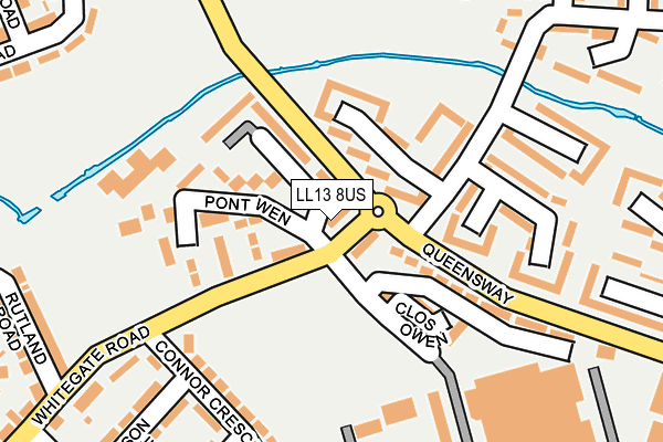 LL13 8US map - OS OpenMap – Local (Ordnance Survey)