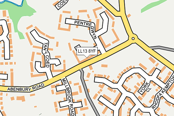 LL13 8YF map - OS OpenMap – Local (Ordnance Survey)