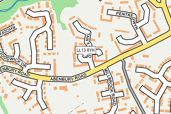 LL13 8YH map - OS OpenMap – Local (Ordnance Survey)