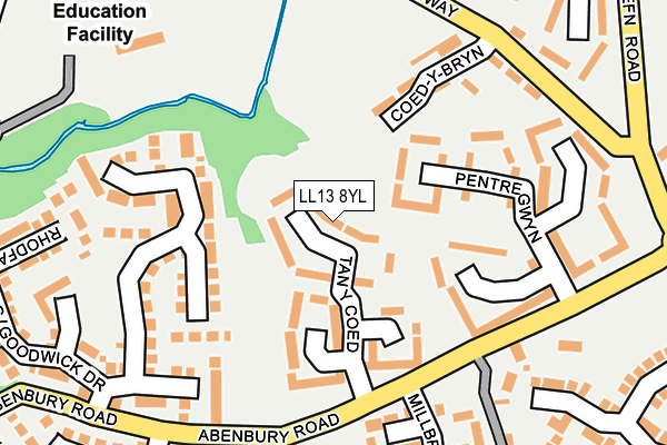 LL13 8YL map - OS OpenMap – Local (Ordnance Survey)