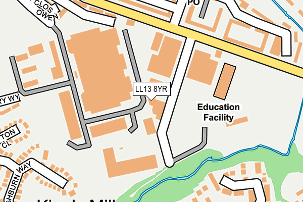 LL13 8YR map - OS OpenMap – Local (Ordnance Survey)