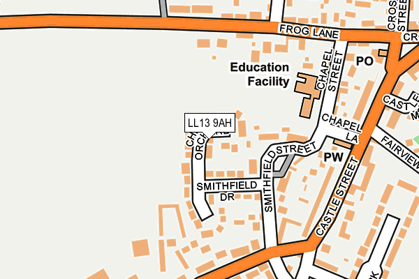 LL13 9AH map - OS OpenMap – Local (Ordnance Survey)