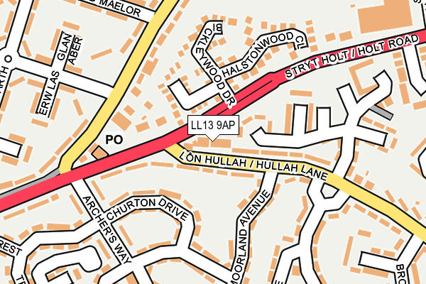 LL13 9AP map - OS OpenMap – Local (Ordnance Survey)